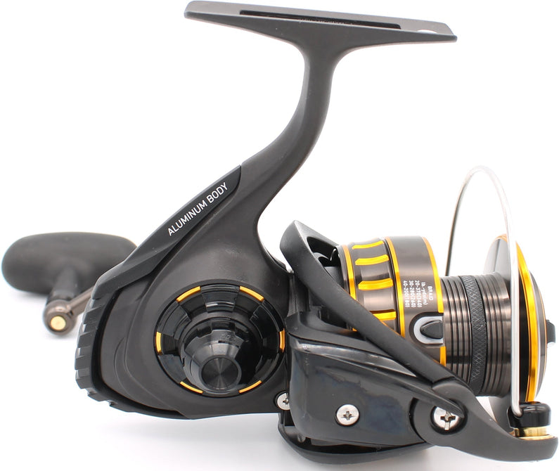 Daiwa BG Spinning Reel Black Anodized Aluminum, Digigear System, Air Rotor, Waterproof Drag for Freshwater & Saltwater Fishing