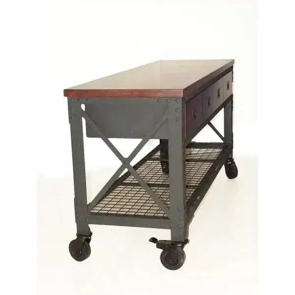 Building Products 72 in. 3-Drawers Rolling Industrial Workbench and Wood Top