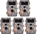 5-Pack Game & Deer Trail Cameras 16MP 1920x1080P Video Hunting Wildlife Cams Time Lapse with Night Vision