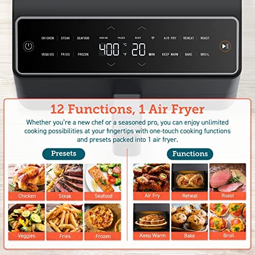 COSORI Air Fryer 6.8Qt, Dual Blaze with 360 ThermoIQ Tech