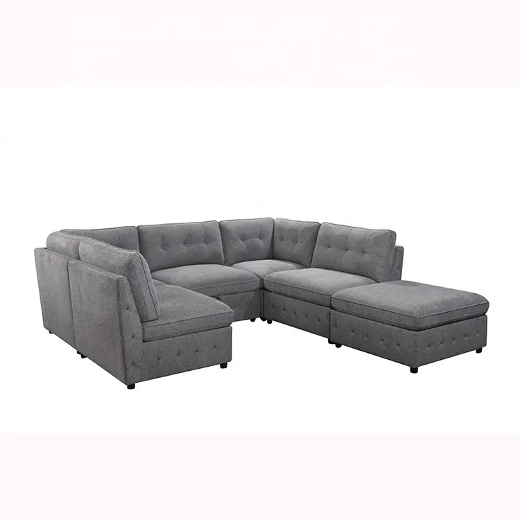 6-Piece Modular Fabric Sectional
