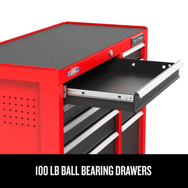 2000 Series 26-in W x 36.5-in H 5-Drawer Steel Rolling Cabinet (Red)