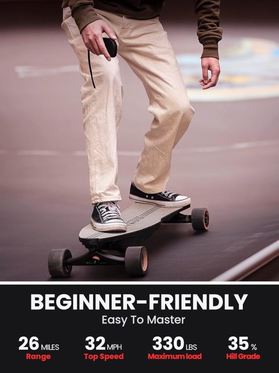 Caribou Electric Skateboard 32 MPH, 26 Mile Range, Dual 1000W Motors, Longboard for Adults & Teens, 6-Month Warranty