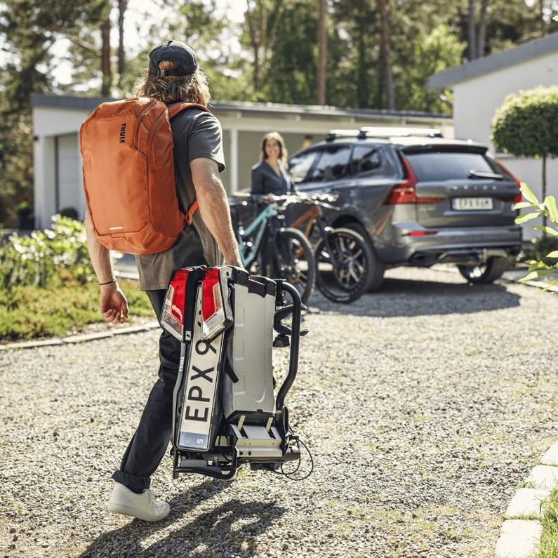 Thule EasyFold XT bike rack for towbar, 2 bikes, silver