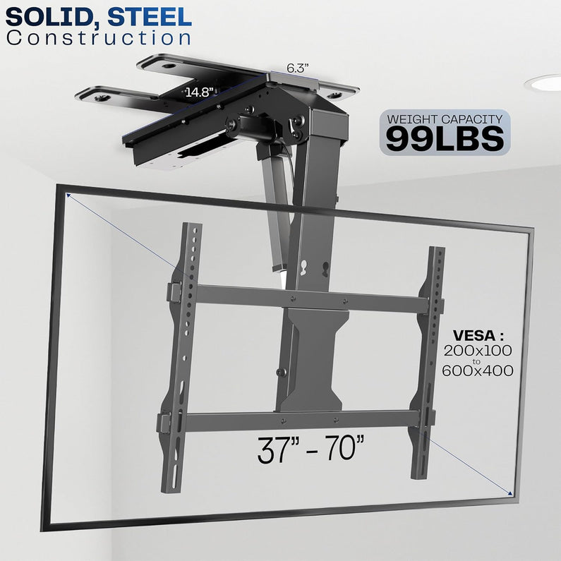 VIVO Electric Ceiling TV Mount, 37 70", Motorized, App Control, Black
