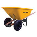 8 Cu Ft Poly Wheelbarrow with Dual Tires Durable Plastic Construction