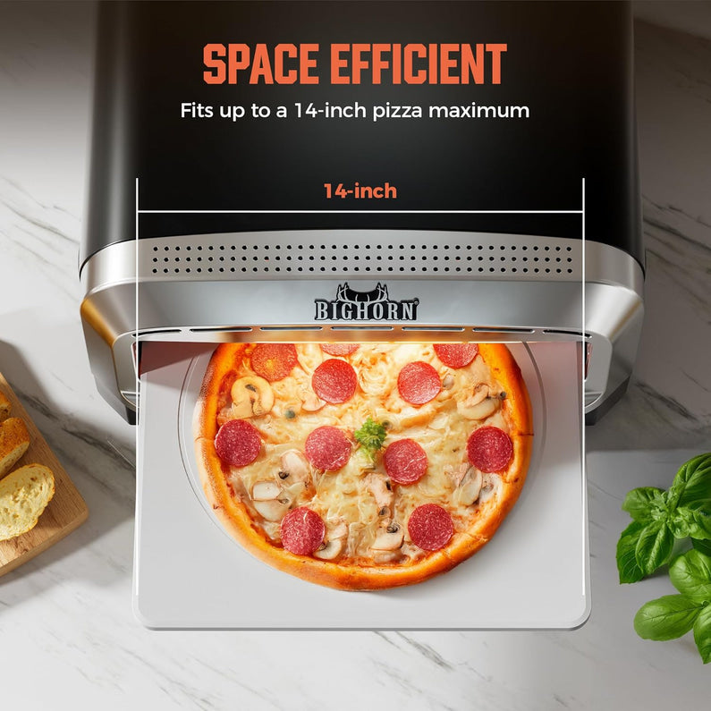 BIG HORN 14" Electric Pizza Oven, Countertop, Stainless Steel
