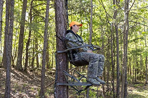 Summit Viper SD Climbing Treestand Lightweight Aluminum, Foam Padded Seat, 300 lbs Capacity, Includes Safety Harness