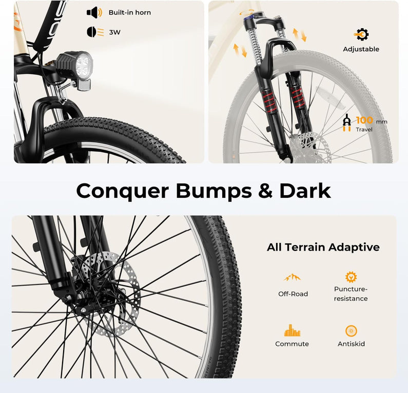 Eb5 Electric Bike 500W Motor 40Miles 20Mph