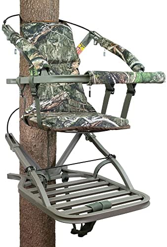 Summit Viper SD Climbing Treestand Lightweight Aluminum, Foam Padded Seat, 300 lbs Capacity, Includes Safety Harness