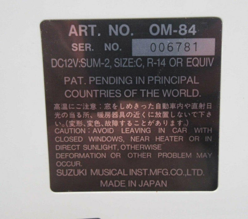 Suzuki Omnichord OM 84 System Two w/ Hard Case Power Supply Manual TESTED! WORKS