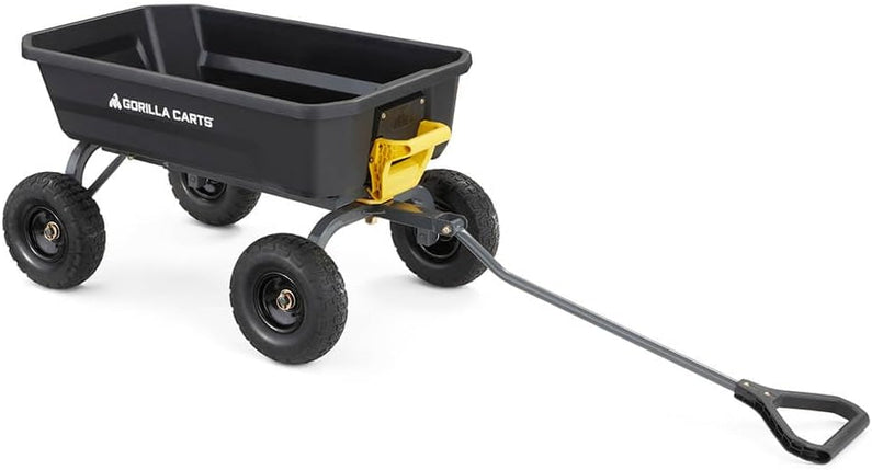 7GCG-NF Heavy-Duty Poly Dump Garden Cart with No-Flat Tires, 7 Cubic Feet, 1200-Pound Capacity, Black, Amazon Exclusive