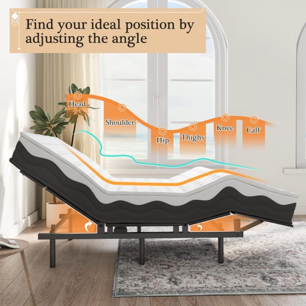 Adjustable Bed Frame -Wireless Remote -Memory Function -Adjustable Bed Base -Head and Foot Lift Incline -Zero Gravity -Quiet Motorfor Lying Down, Reading, Watching TV,Fatigue,BackacheFULL