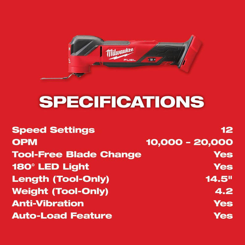 2836-21 M18 FUEL 18V Lithium-Ion Cordless Brushless Oscillating Multi-Tool Kit with one 5.0 Ah Battery, Charger and Tool Bag