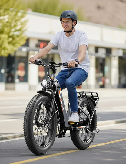 Thunder Electric Bike 1500W 30+MPH 80Miles Range Fat Tire Hydraulic Disc Brakes