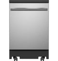 GE 24 Stainless Steel Portable Dishwasher With Sanitize Cycle