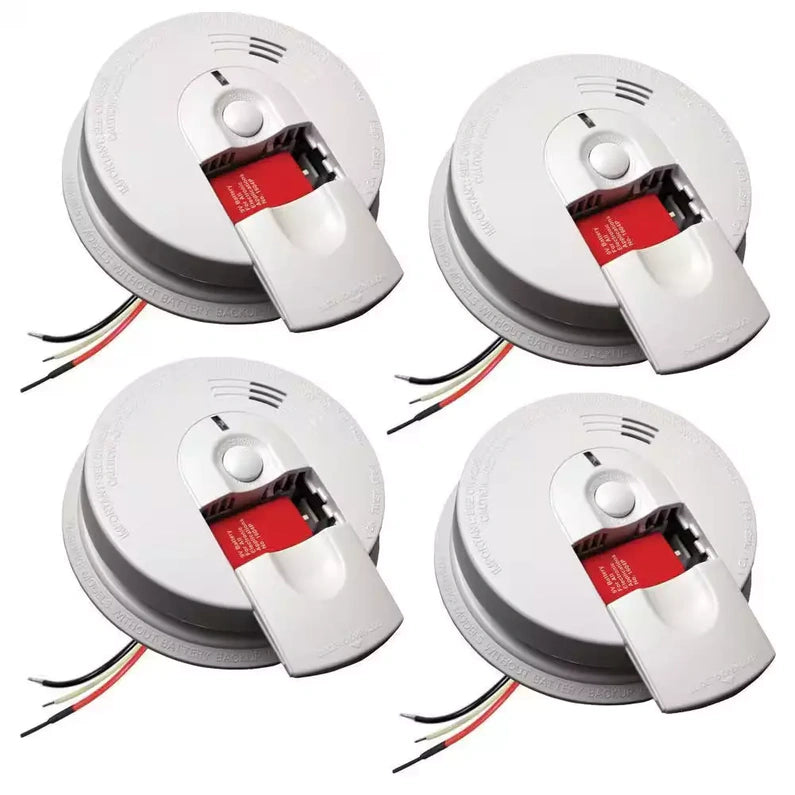 Pack Hardwired Smoke Alarm with Ionization Sensor, 120V AC, 9V Battery Backup
