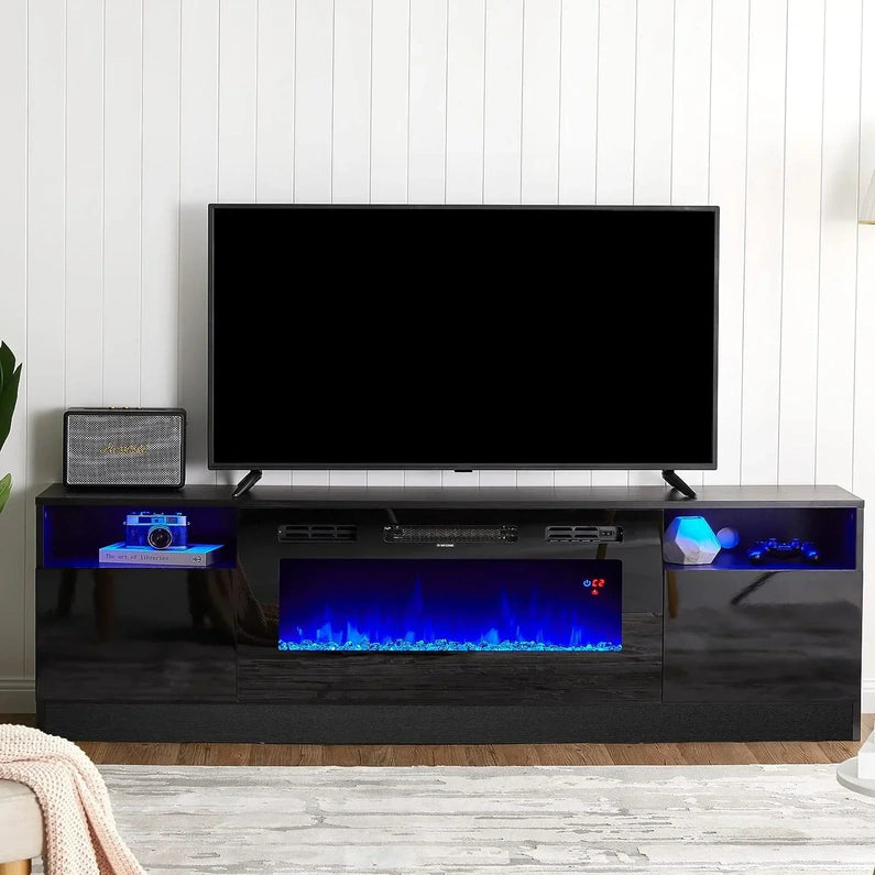 Fireplace TV Stand with 36" Electric Fireplace, LED Light Entertainment Center
