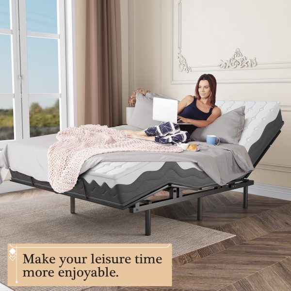 Adjustable Bed Frame -Wireless Remote -Memory Function -Adjustable Bed Base -Head and Foot Lift Incline -Zero Gravity -Quiet Motorfor Lying Down, Reading, Watching TV,Fatigue,BackacheFULL
