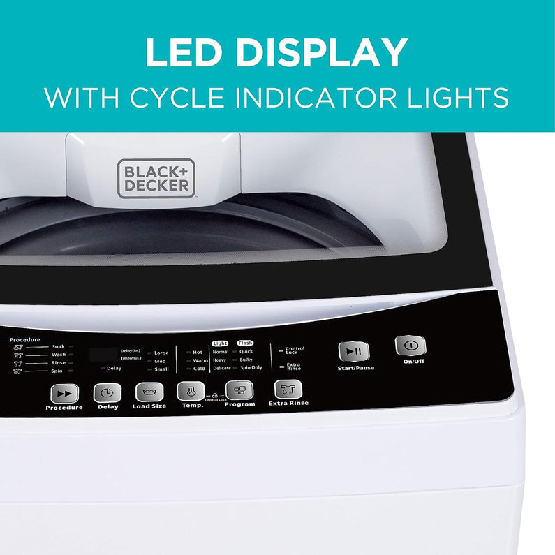 BLACK+DECKER 0.9 Cu. Ft. Portable Washing Machine - 5 Wash Cycles