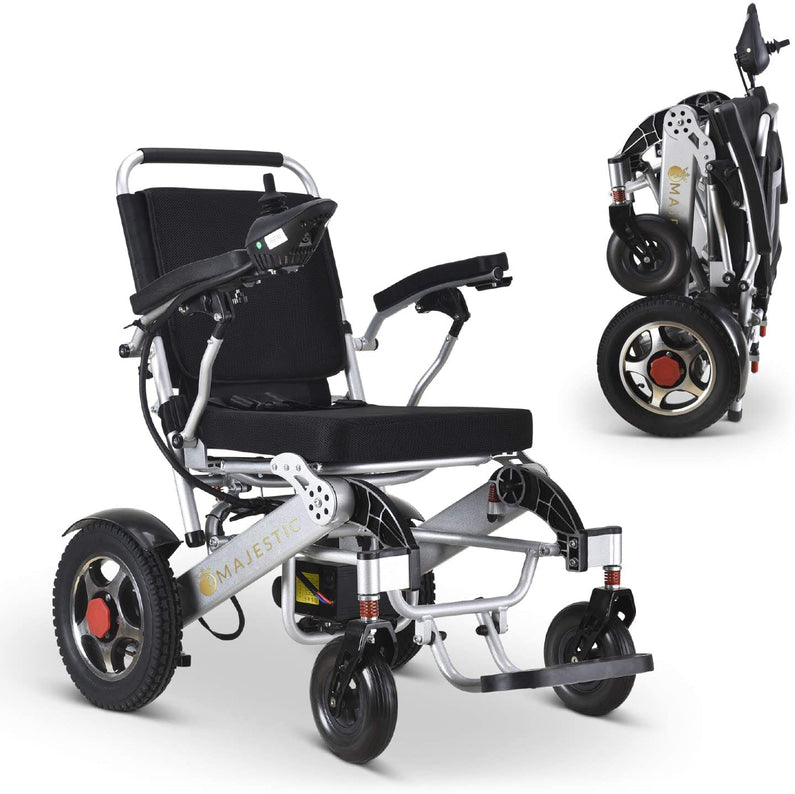 2020 New Folding Ultra Lightweight Electric Power Wheelchair, Silla de Ruedas Electrica, FDA Approved and Air Travel Allowed, Heavy Duty, Mobility Motorized, Portable Power (17.5′′ Seat Width)