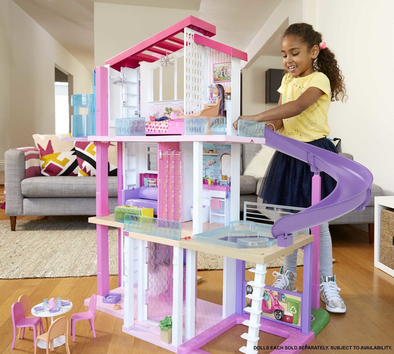 Barbie DreamHouse Dollhouse with Elevator, Pool, Lights & 70+ Accessories 3-Story Playset