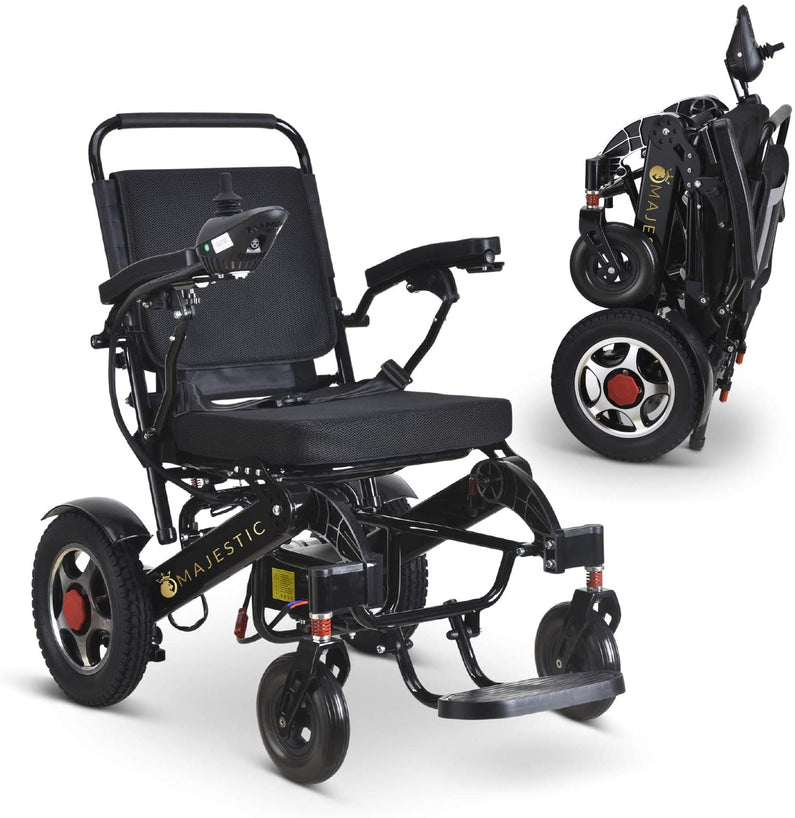 2020 New Folding Ultra Lightweight Electric Power Wheelchair, Silla de Ruedas Electrica, FDA Approved and Air Travel Allowed, Heavy Duty, Mobility Motorized, Portable Power (17.5′′ Seat Width)