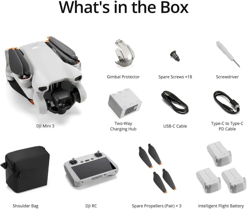 DJI Mini 3, Drones with Camera for Adults 4K, 38-min Flight Time, up to 32800ft (10km) Video Transmission, True Vertical Shooting, GPS Auto Return Integrated, Mini Drone with Camera for Beginners