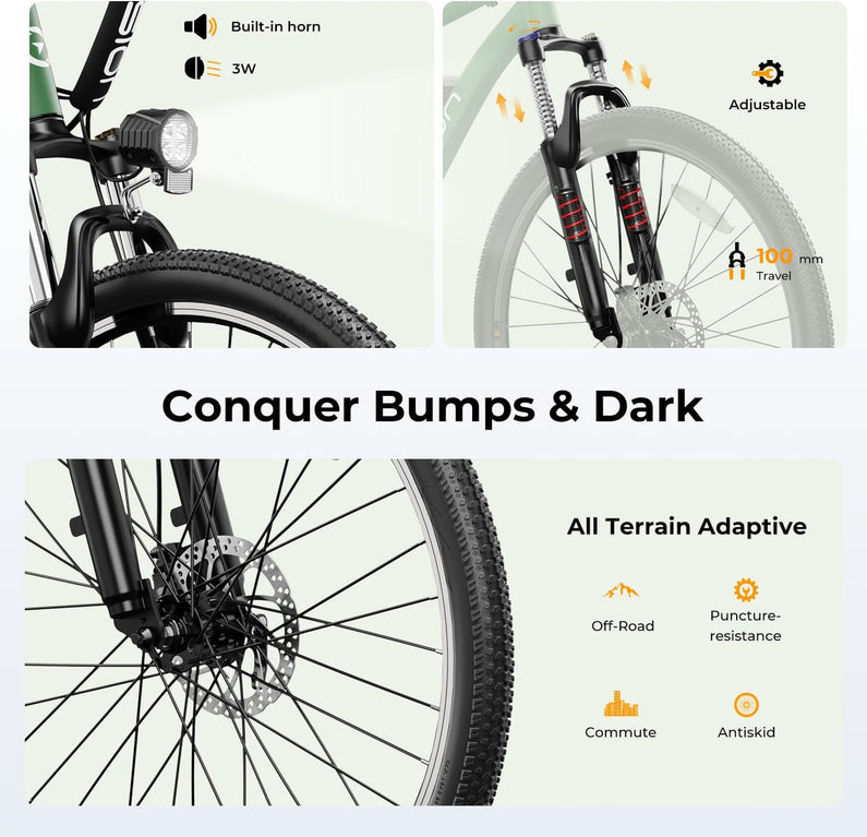 Eb5 Electric Bike 500W Motor 40Miles 20Mph