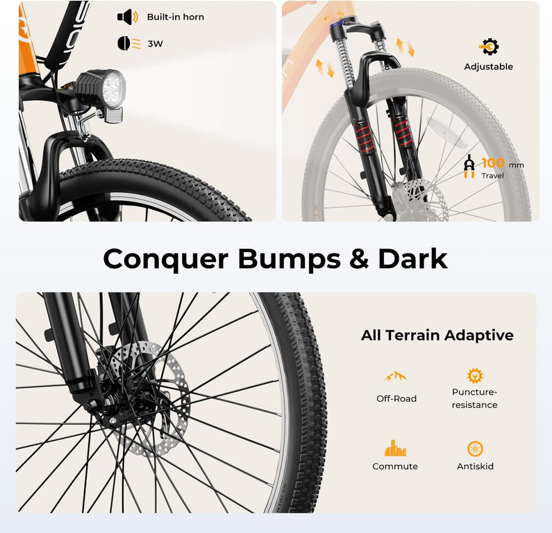 Eb5 Electric Bike 500W Motor 40Miles 20Mph