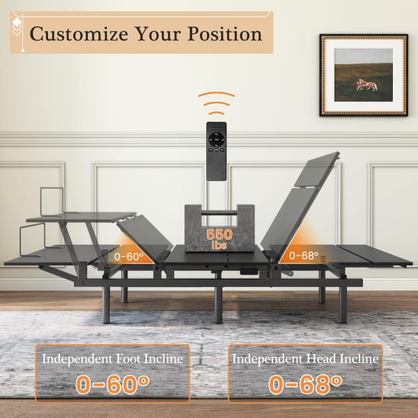 Adjustable Bed Frame -Wireless Remote -Memory Function -Adjustable Bed Base -Head and Foot Lift Incline -Zero Gravity -Quiet Motorfor Lying Down, Reading, Watching TV,Fatigue,BackacheFULL