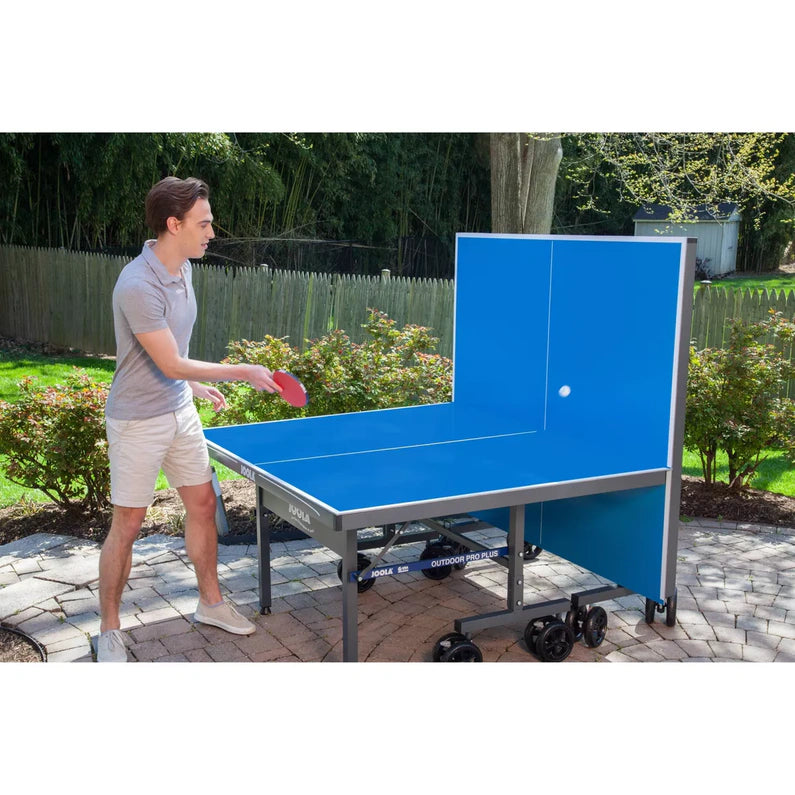 JOOLA Nova Pro Plus Outdoor Table Tennis Table with Weatherproof Net, 9 x 5 ft, Foldable, Aluminum Surface
