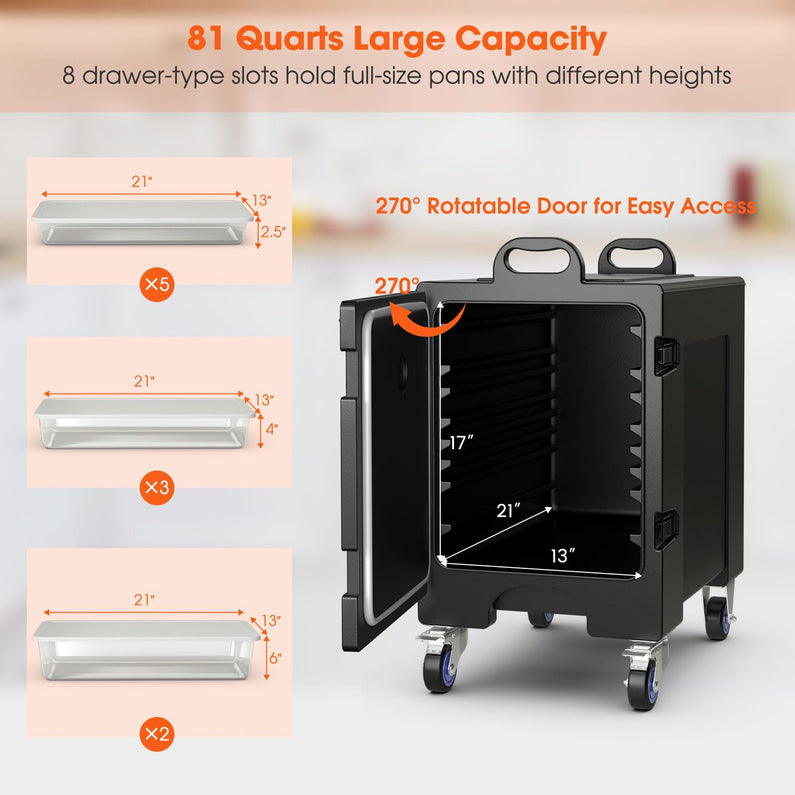 Insulated Food Pan Carrier for 5 Full-size Pans