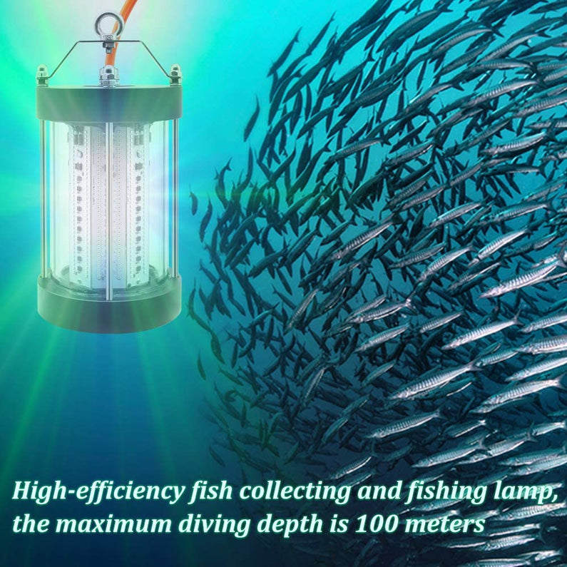 NS 500W LED Underwater Fishing Light 35,000 Lumen Night Fish Attracting Light IP68 Waterproof AC110V