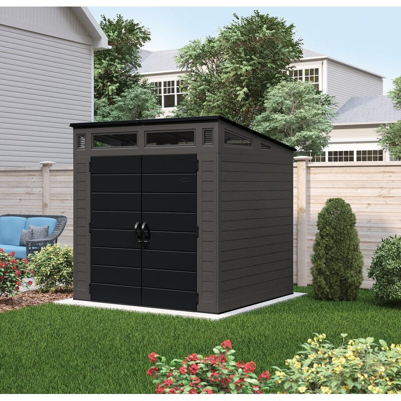 Modernist 7 ft. 2.5 in. x 7 ft. 3.5 in. x 7 ft. 5.5 in. Resin Storage Shed