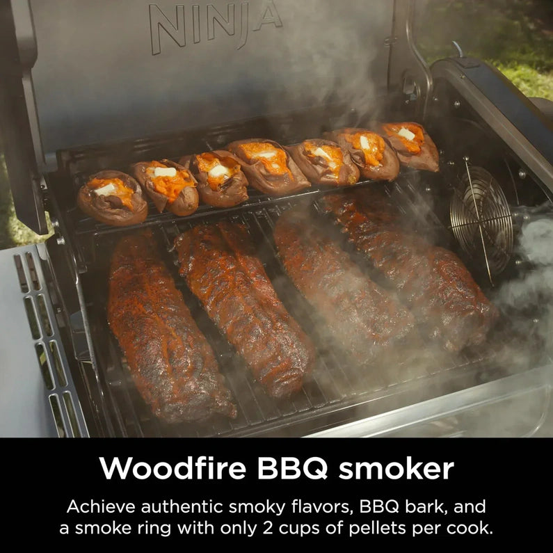 Ninja FlexFlame, Grill and Smoker, Electric and Propane Grill, Roaster, BBQ Grill, 5-in-1 Cooking System, 3 Burner, Digital Control, Outdoor Cooking, Griddle, Pizza Maker, Stainless Steel, PG301