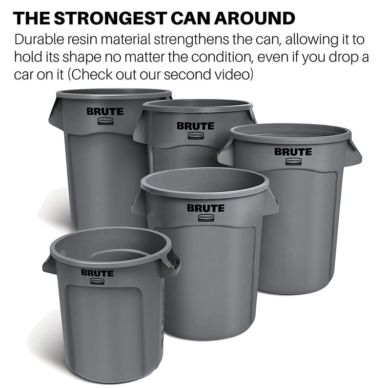 Yellow Heavy-Duty Trash/Garbage Can, (Pack of 6)