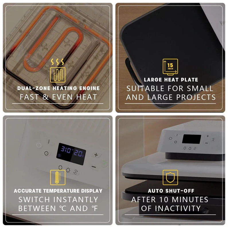 HTVRONT 1500W 15"X15" Auto Heat Press Machine for Transfer Vinyl & Sublimation Project