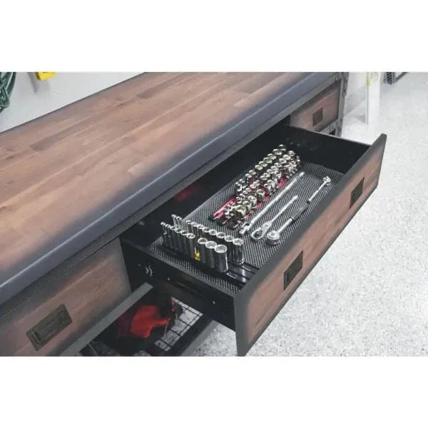 Building Products 72 in. 3-Drawers Rolling Industrial Workbench and Wood Top