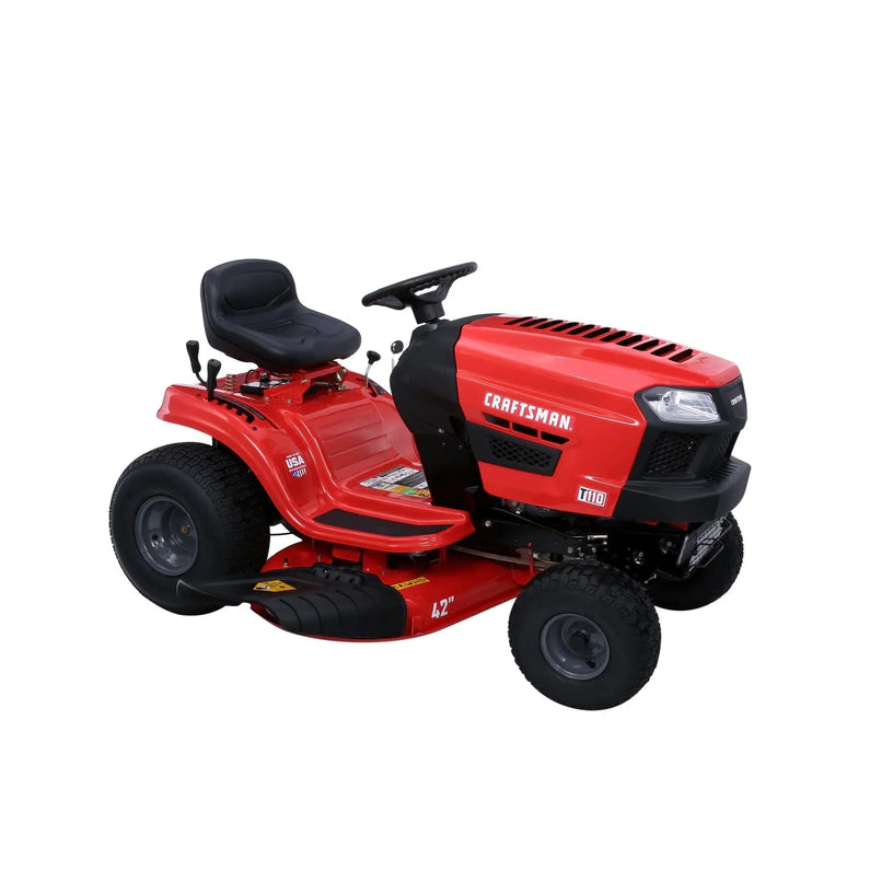 Craftsman T110 42-in Riding Lawn Mower 17.5 HP Briggs & Stratton Engine 7-Speed Transmission Model 13AN77XS093