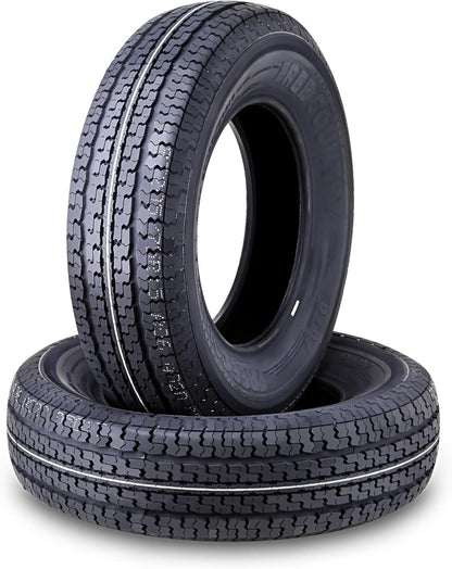 set of 4 Heavy Duty Trailer Tires ST205/75R15 205 75 15 10-Ply Load Range E Steel Belted Radial w/Scuff Guard