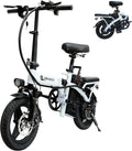 Ebikes for Adults, 400W Motor 22MPH Max Speed, 14 Tire, 48V 15AH Removable Battery for Electric Bike, Multi-Shock Absorption, City Commuter, Foldable Adult Electric Bicycles