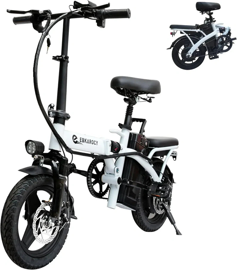 Ebikes for Adults, 400W Motor 22MPH Max Speed, 14 Tire, 48V 15AH Removable Battery for Electric Bike, Multi-Shock Absorption, City Commuter, Foldable Adult Electric Bicycles