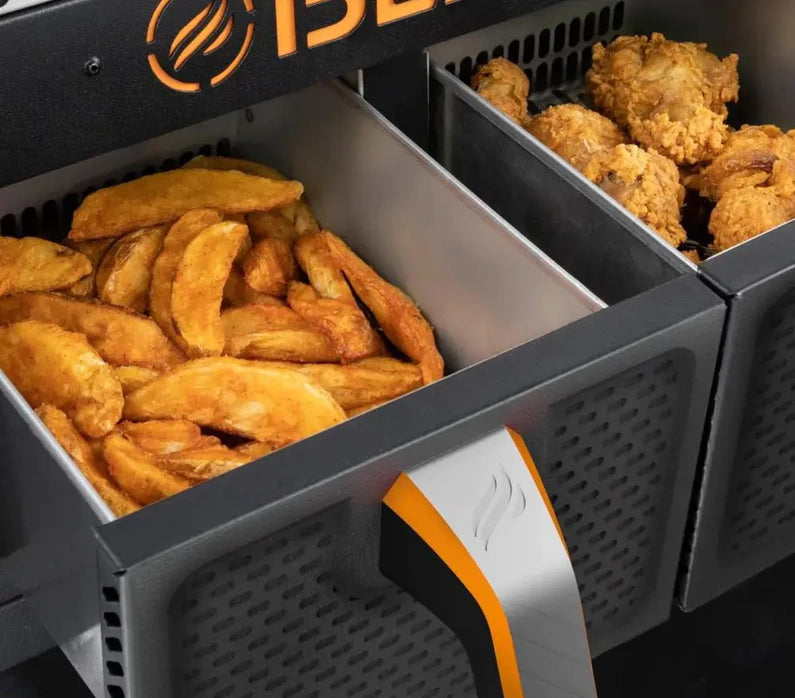 Clearance Sale,Blackstone 2-Burner 28" Griddle with Electric Air Fryer and Hood