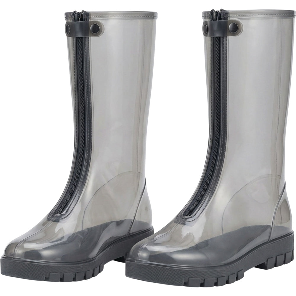 Gwhnv Zippered Mid-Calf Shoe Covers XL Clear Gray - Product view